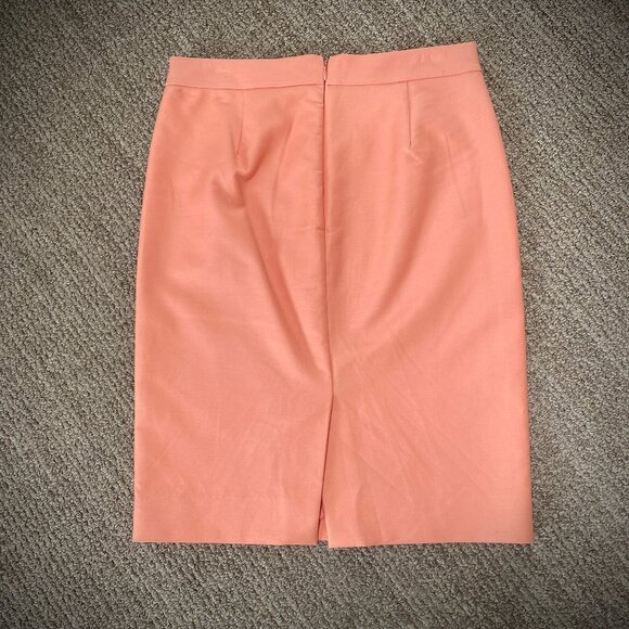 J. Crew No. 2 Double Serge Cotton Twill Pencil Skirt in Melon, size 4 - Picture 3 of 7